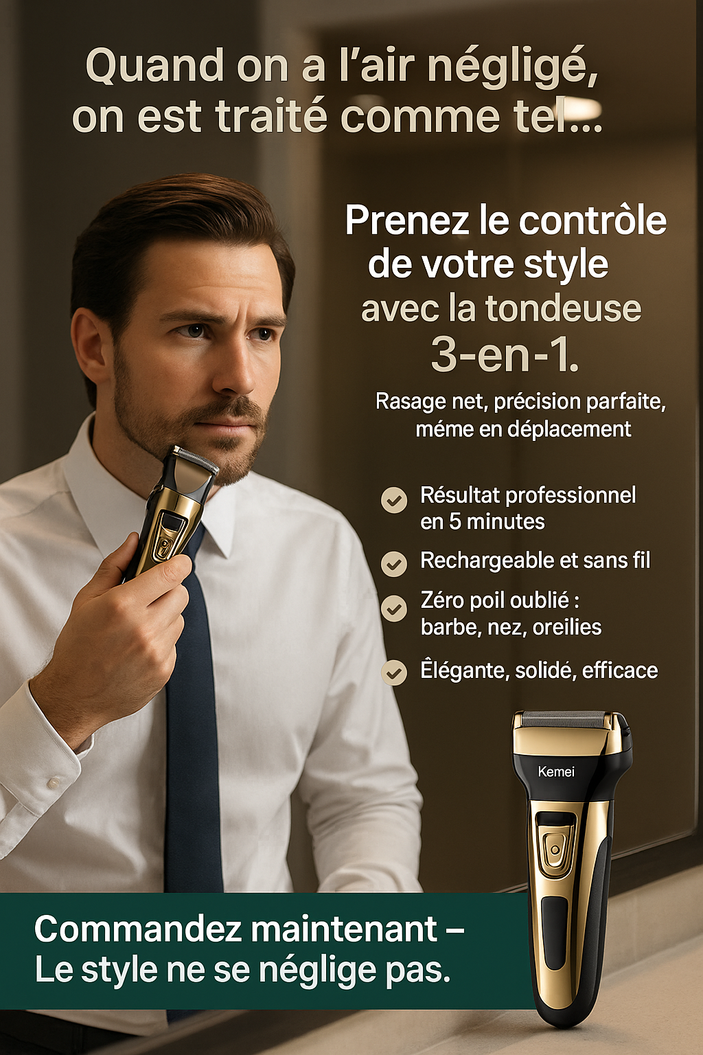 TONDEUSE ÉLECTRIQUE 3 EN 1 | SATISFAIT OU REMBOURSER