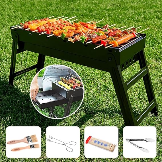 Barbecue, gril à charbon de bois pliable et portable partout