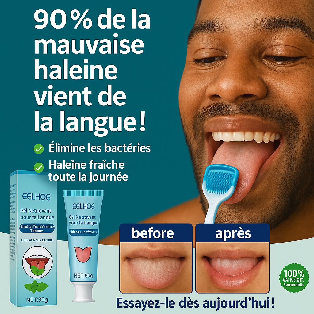 Gel Nettoyant Langue - La Révolution de l’Hygiène Buccale ! 🦷✨!