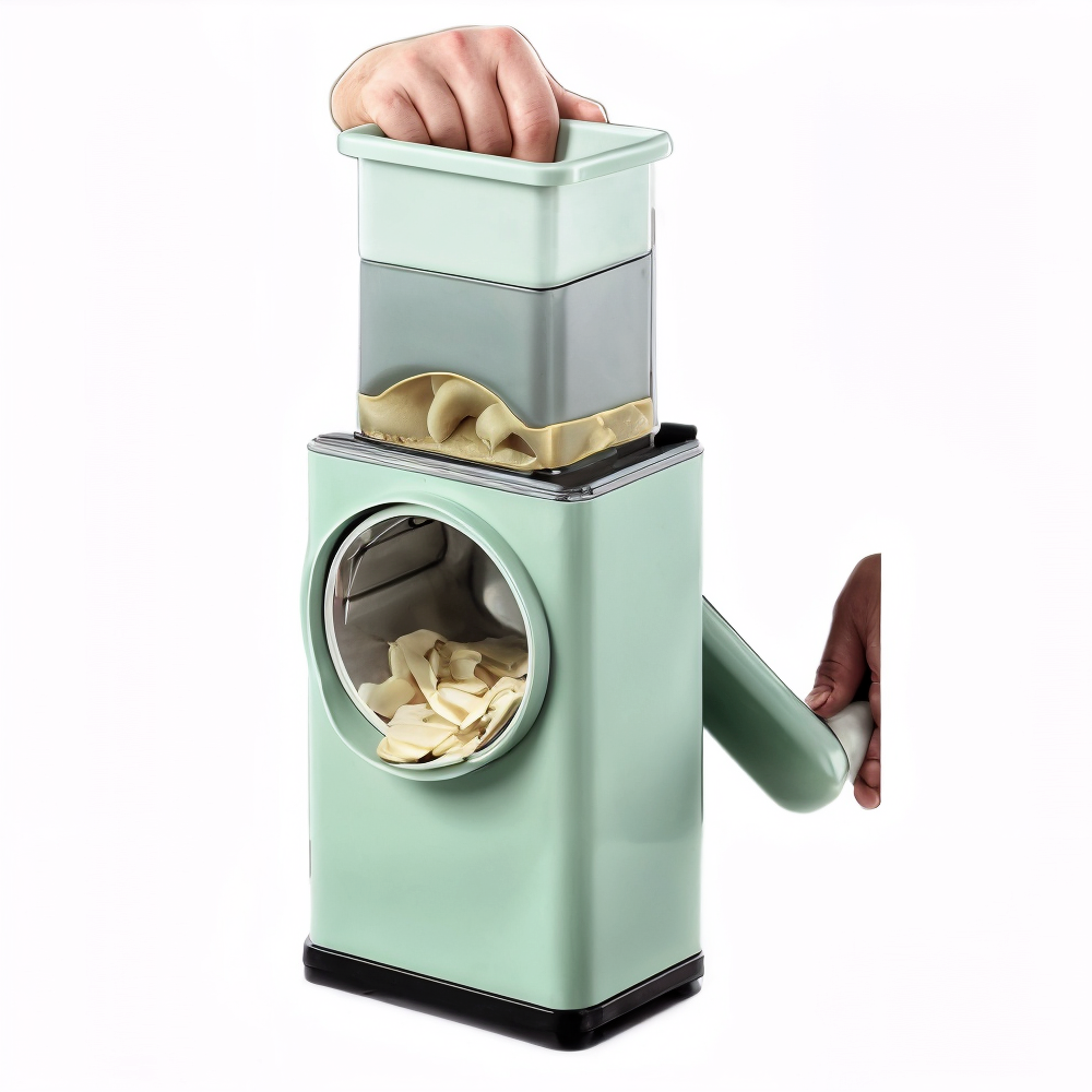 Coupe-légumes Multifonction Rotatif 3-en-1 – Rapide, Pratique & Sécurisé